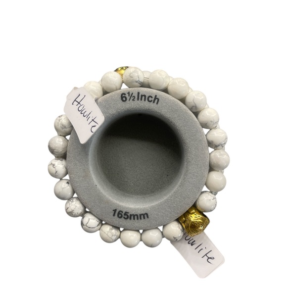 Howlite White,Grey, gemstone, Bracelet - Picture 3 of 7